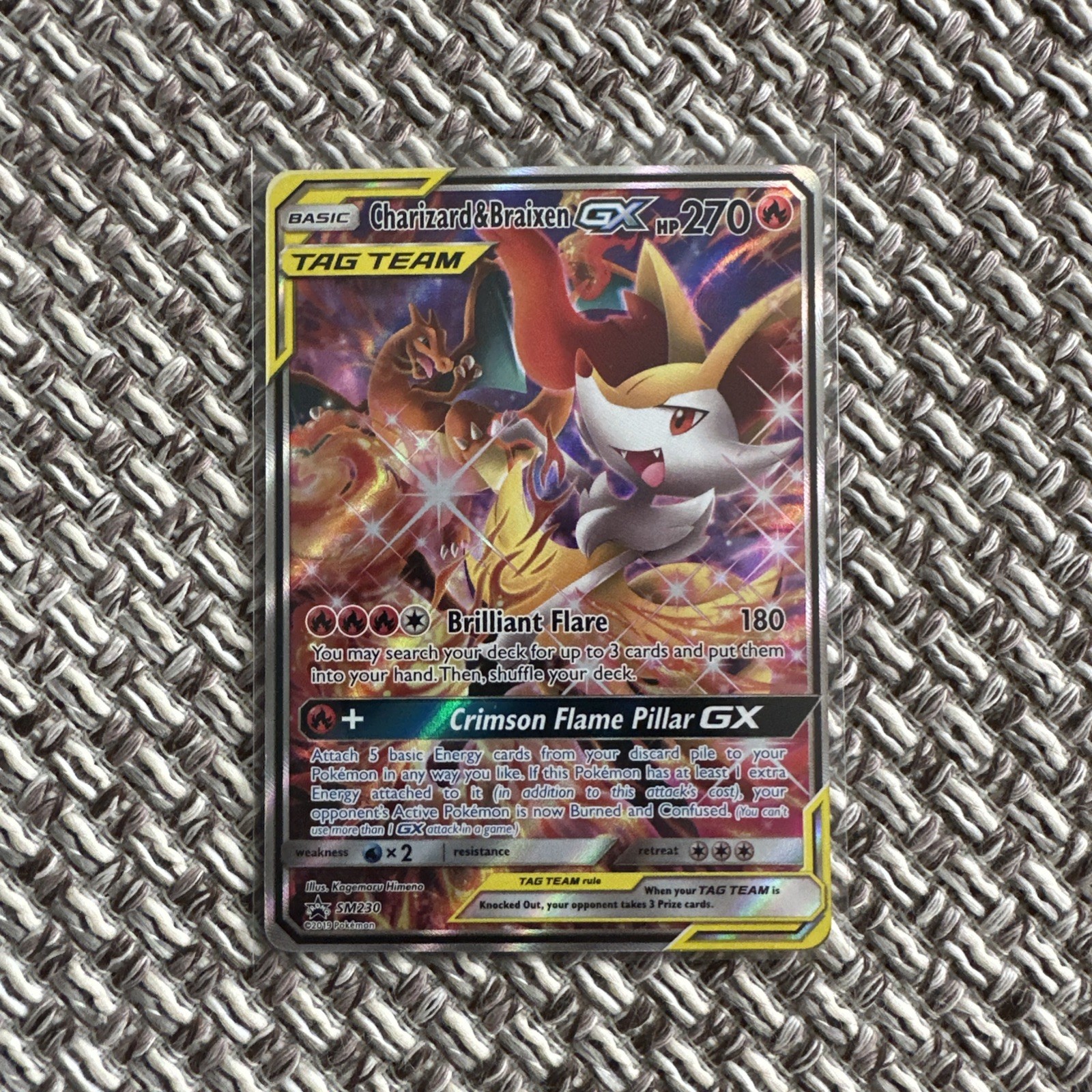 Charizard & Braixen GX SM230 Black Star Promo Sun & Moon Tag Team 2019 Pokemon