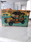 Vintage "Old Jalopy" Pressed-Tin Litho Friction Toy by MARX Toys, WORKS, ca 50s
