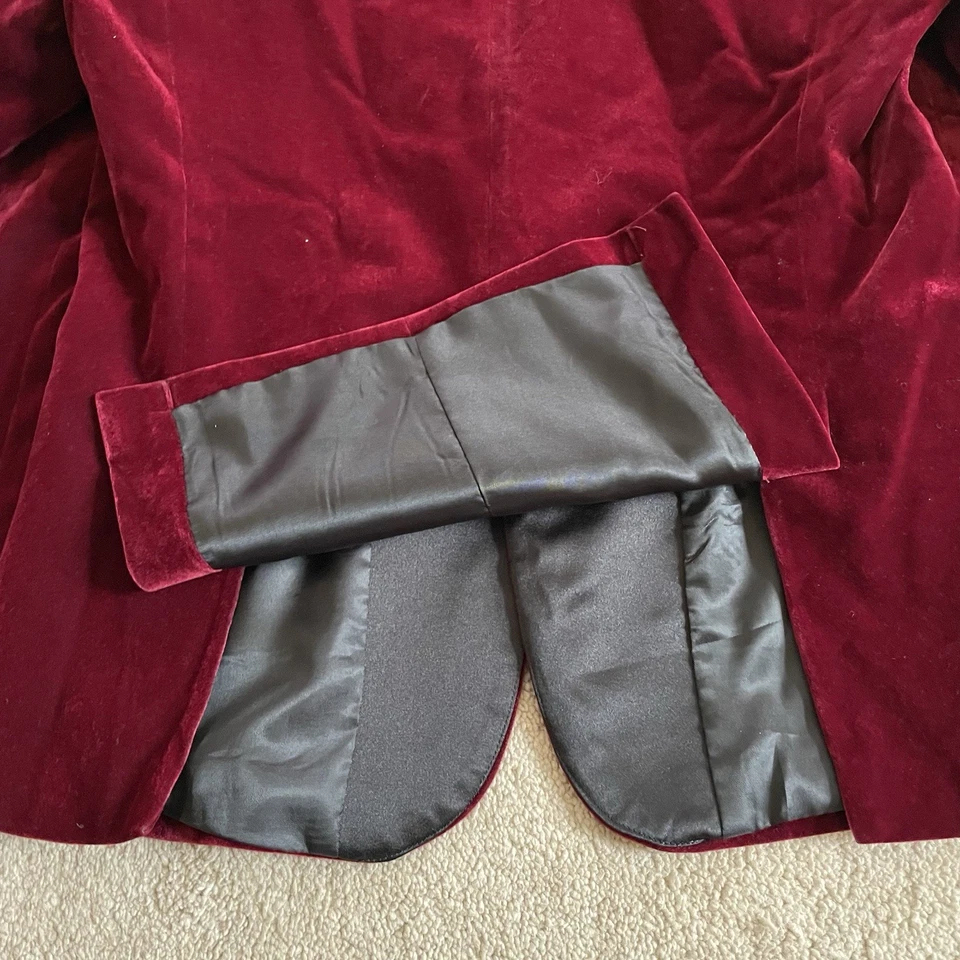 Chaqueta Formal Mage Hombre Niño Borgoña Terciopelo Talla 10 Gran Chaqueta de Navidad Foto 4 de 4