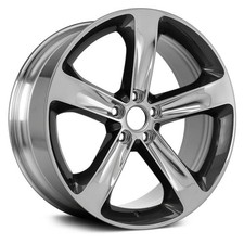 For Dodge Charger 14-19 Alloy Factory Wheel 5-spoke Polished Black W Satin Clear