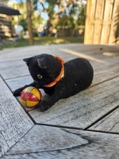 Vintage Japan 1950s Wind Up Cat With Ball Original Label NO KEY VGC