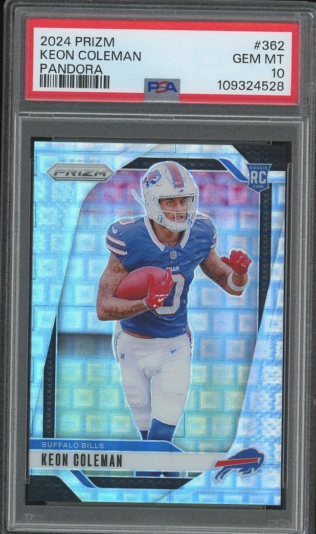 2024 Prizm #362 Keon Coleman RC Pandora #/400 - GEM MT PSA 10 - Bills