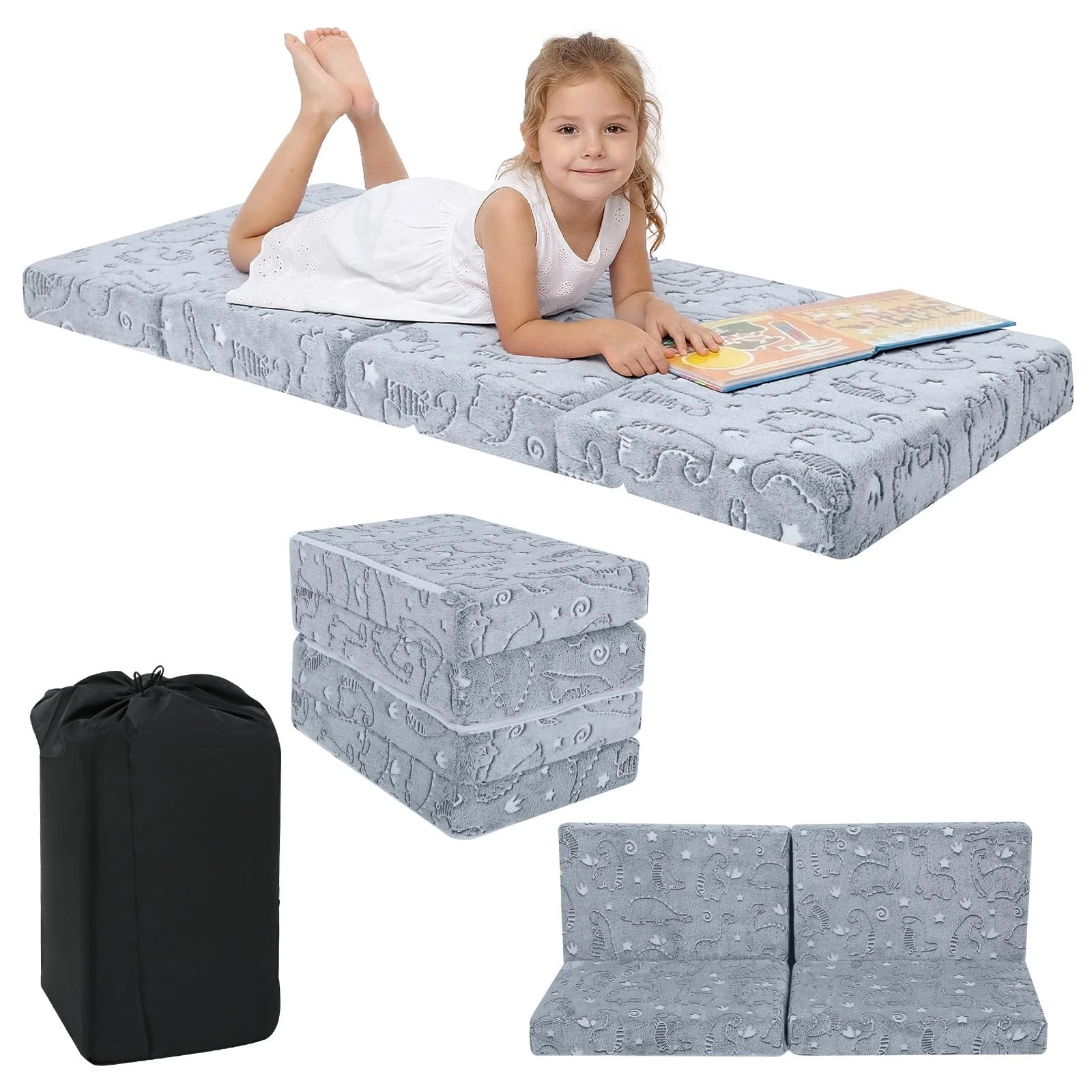 MeMoreCool Kids Folding Mattress, Trifold Foldable Floor Mattress for Kids, 6...