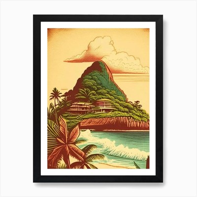 Ilha Do Mel Brasilien Vintage Skizze T gerahmt Wandbild Poster Leinwanddruck Bild