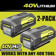 2PACK 8.0Ah Battery 40 Volt for Ryobi 40V Lithium OP40602 Battery with LED