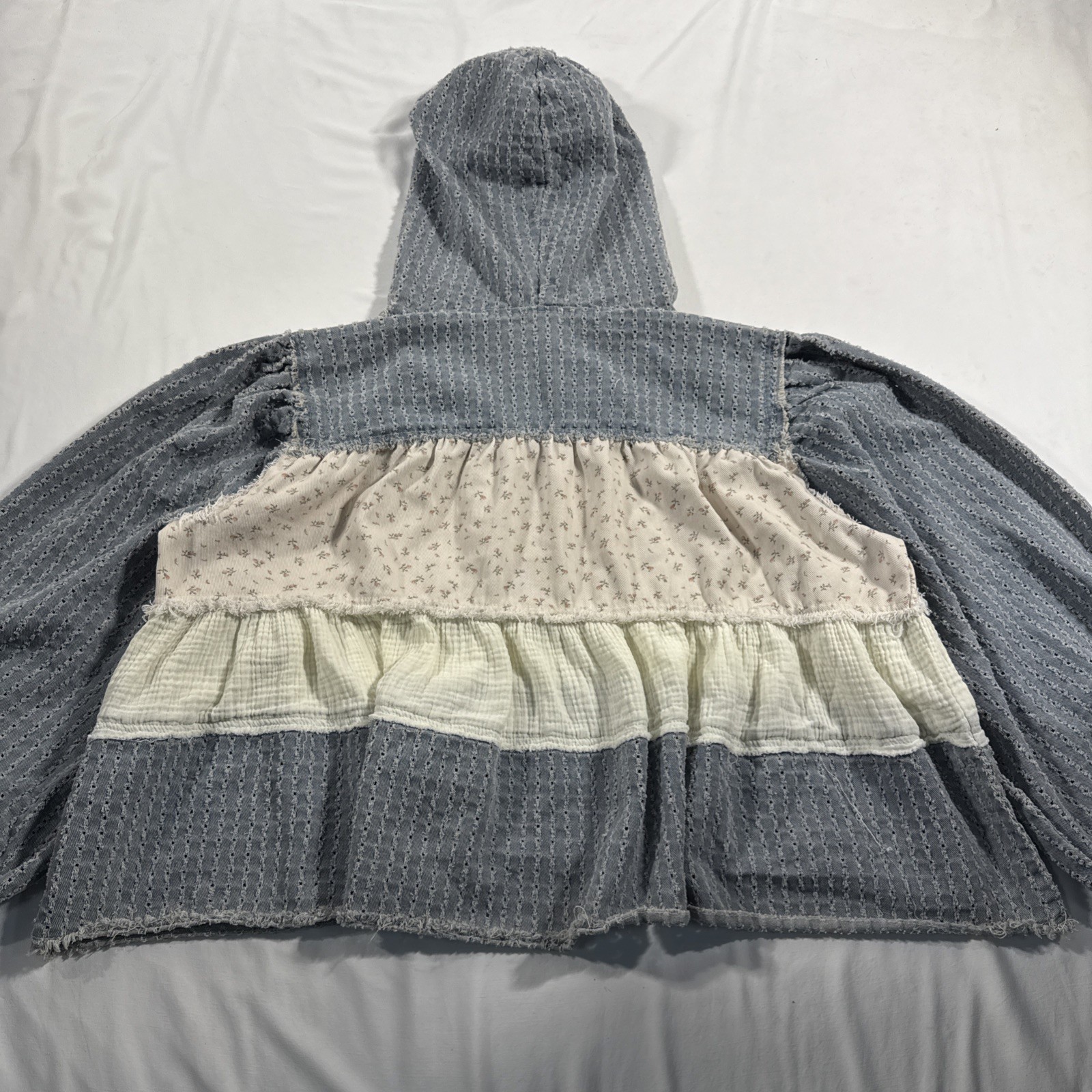 POL Hooded Patchwork Pullover Jacket Hoodie Flora… - image 3