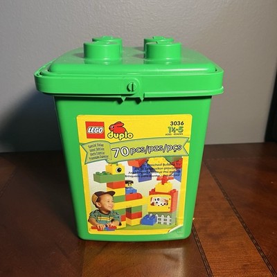 LEGO Duplo 3036 Building Blocks Green Storage Case (1999) - Complete 70 Pieces!