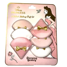 Disney Princess AURORA Sleeping Beauty 6 Velvet Makeup Puff Set