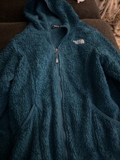 The North Face Osito Fleece Half Dome Youth Girls Full Zip Jacket Teal L 14/16