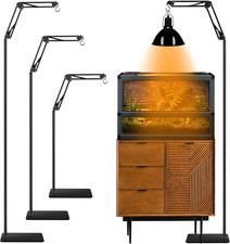 Adjustable Reptile Heat Lamp Stand 15.7  74.3in, 360  Arm, Tabletop  Floor