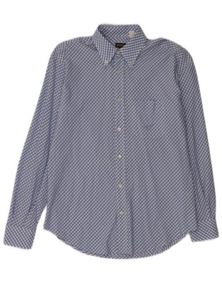 HENRY COTTONS Herren Hemd Größe 40 mittelblau Gingham Baumwolle CV10