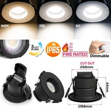 Fire Rated CCT LED Dimmable Downlight Recessed IP65 Bathroom Ceiling Spotlights