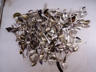 Antique Sterling Silver Flatware Souvenir Spoon Fork Collection Scrap 4 399grams