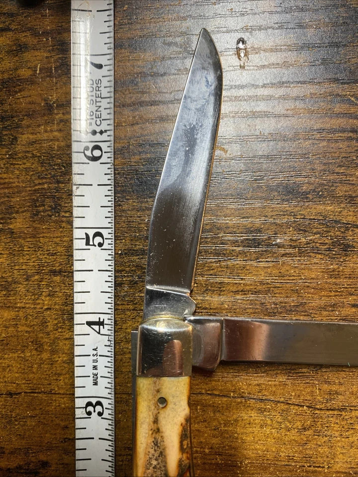 Vintage 1995 Case XX USA 5254 Trapper Folding Pocket Knife - GENUINE STAG - Image 4 of 4