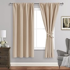 Blackout Curtains for Bedroom  Thermal 42"W x 63"L Pack of 2 Beige
