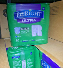 Medline FitRight Ultra Briefs R case of 80 Regular 40-50 in 4x bags of 20