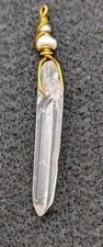 Clear Wire Wrapped Beaded Pendant Charm