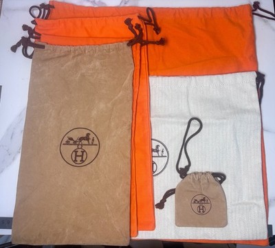 Authentic Hermes Paris Logo Drawstring Dust Bags for shoes, jewellery , handbag