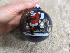 Harley-Davidson 2006 Christmas Ornament Navy Blue Santa & Motorcycle Design With