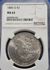1883-O MS63 NGC  New Orleans Morgan Silver Dollar. Beautiful Coin