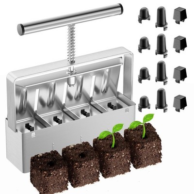 Nanovi Soil Block Maker 2 Inch 4 Cell Seed Starter Blocker Tool 3 Sizes