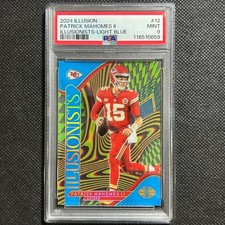 2024 Panini Illusions #12 Illusionists Patrick Mahomes II Light Blue /299 PSA 9