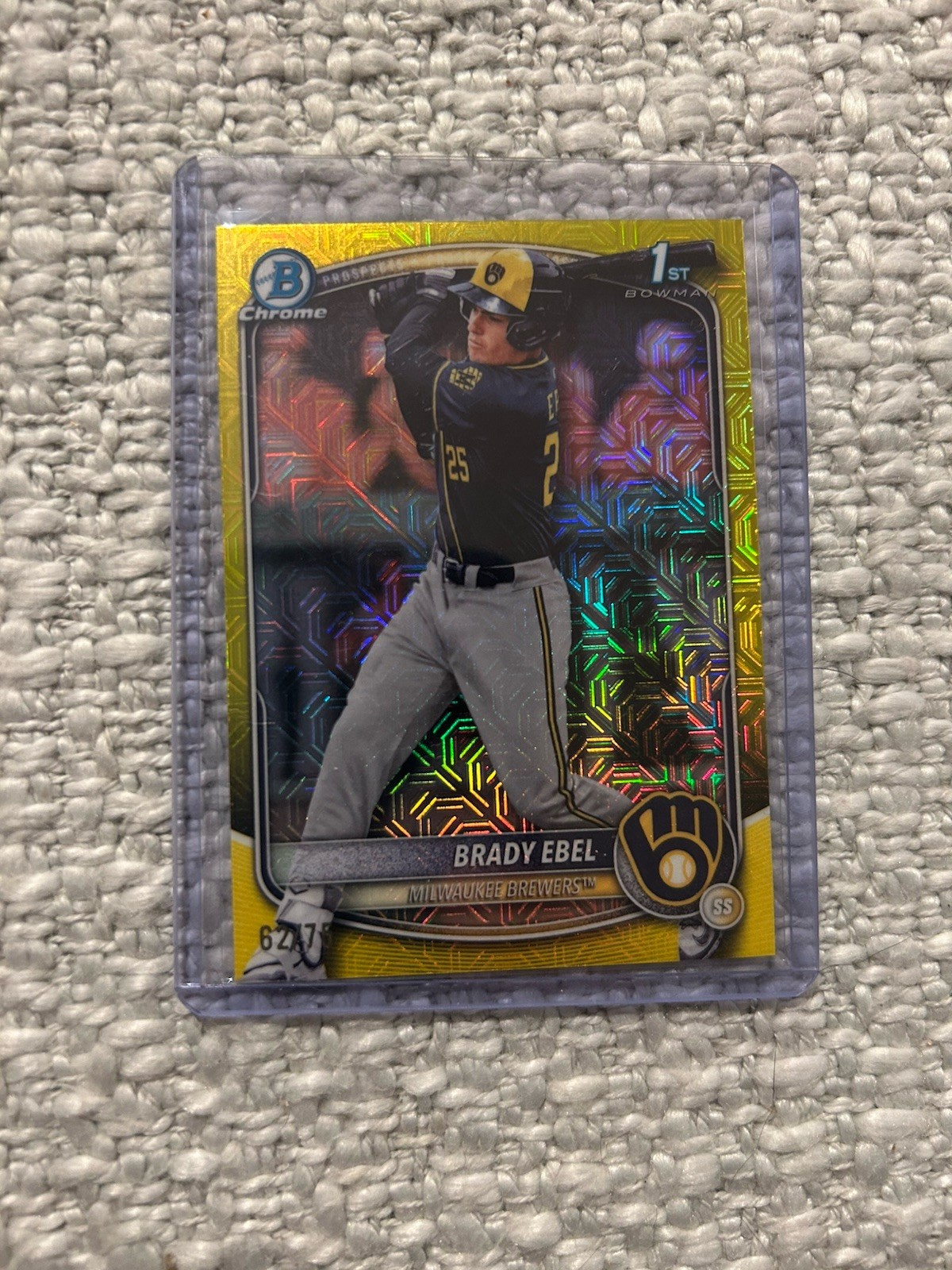 Bowman 2025 Draft Brady Ebel Gold Mojo Refractor #BDC-194 Brewers /50