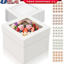 Cake Boxes W/ Window DIY Stickers Bakery Parties Birthdays Weddings New