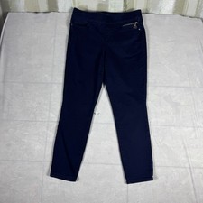 Tommy Hilfiger Women's Ankle Pants Blue Gramercy Pull On Slim Fit Skinny Leg 6