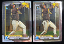 2024 Bowman Chrome LEO DE VRIES 1st Rookie #BCP-179 Athletics (2) Card RC SP Lot
