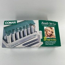 Conair "Ready Set Go" Hot Roller Set White 20 Tangle-Free Rollers