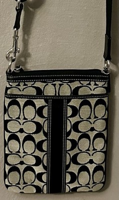 Coach Women's Small Crossbody Bag Black/Gray with Adjustable Strap