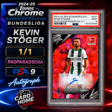 Kevin Stöger Chrome Sapphire Bundesliga 2024/25 Sapphire /1 Auto PSA 9