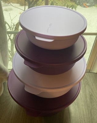 Tupperware Aloha Bowl set Of 4 in purple