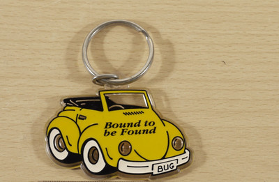 Vintage Beetle Car Keyring Bound to be Found Bug Retro Rare Collectable