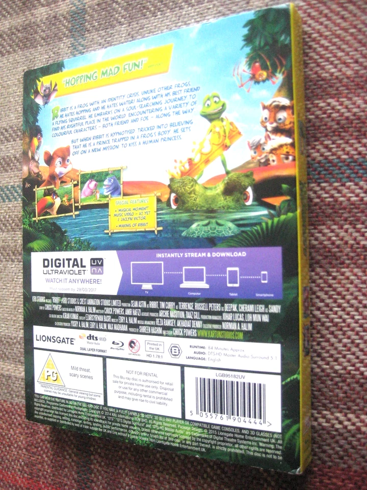 RIBBIT 3D + 2D BLU RAY + SLIPCASE MINT DISC FREE P&P - Image 3 of 4