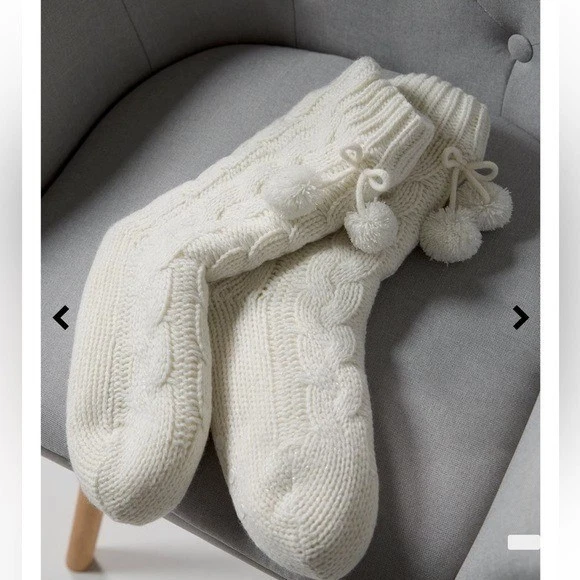 NUEVO CON ETIQUETAS Soma Intimates S/M Grueso Tejido con Cable Calcetines de Cabina Zapatillas Acogedor Salón Foto 3 de 4