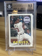 2018 Heritage Ronald Acuna Action SSP Rookie Card BGS 9.5 TG+ (10 Sub) #580. rookie card picture