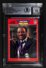 James Brown Signed 1989 Pro Set Announcers Card Beckett Auto 10
