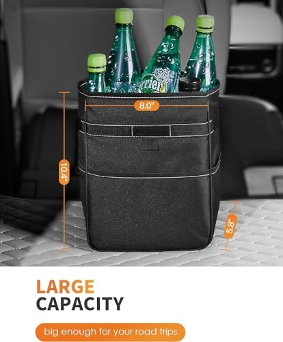 HOTOR Car Trash Can Leak-Proof Organizer Collapsible Auto Garbage Bin ...