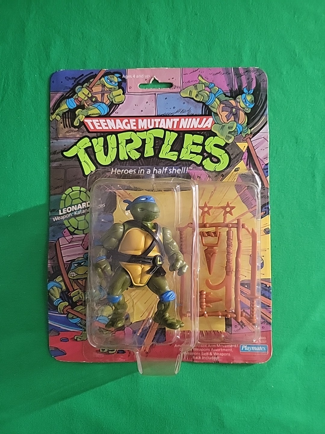 ☆1988 Tmnt Softhead Leonardo 10 Back New On Card Teenage Mutant Ninja Turtles☆