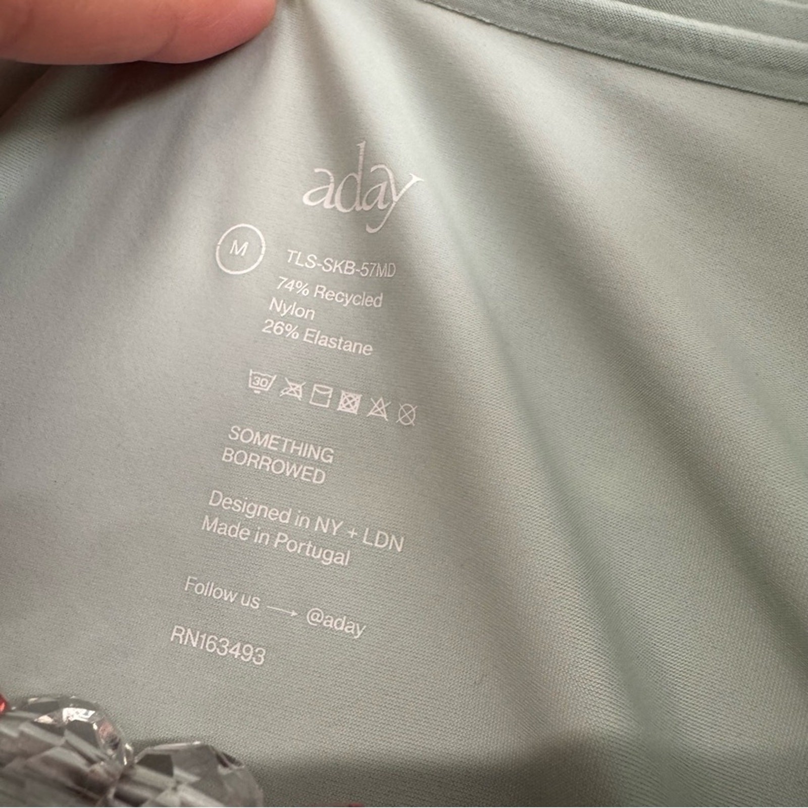 Aday Something Borrowed Shirt snap button up mint… - image 3