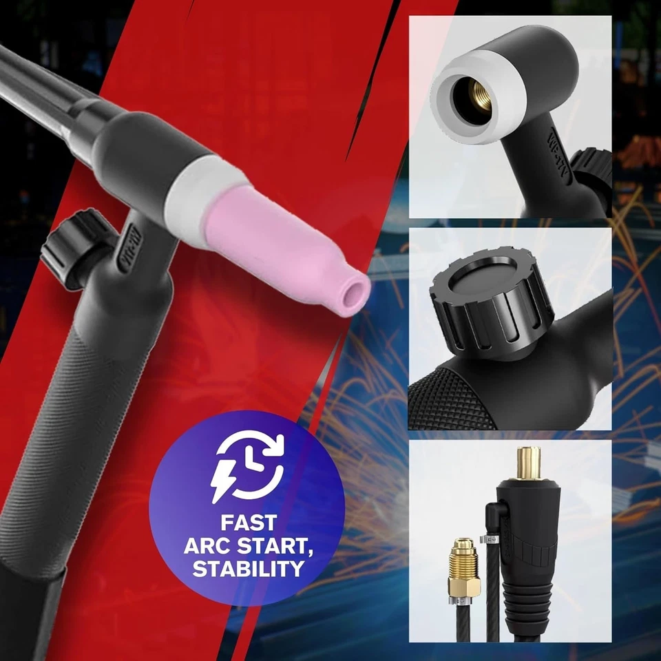 Antorcha LiftTIG Lotos MTT130 para MIG225/SP, Dinse 35-50 mm y conector de argón 5/8-18 Foto 4 de 4