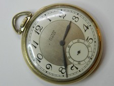 VINTAGE 1939 WW2 ERA WALTHAM PREMIER BARTLETT 10K RGP POCKET WATCH - RUNS REPAIR