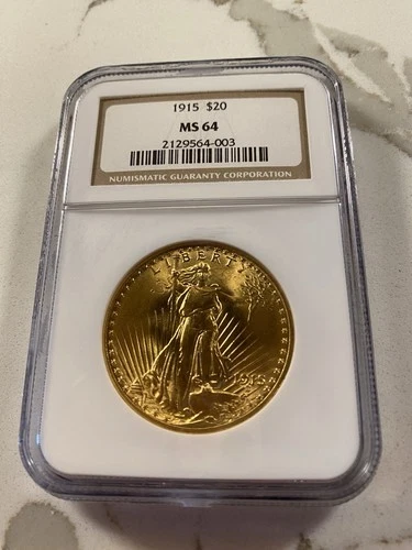 1915 $20 ST GAUDENS GOLD DOUBLE EAGLE NGC MS64