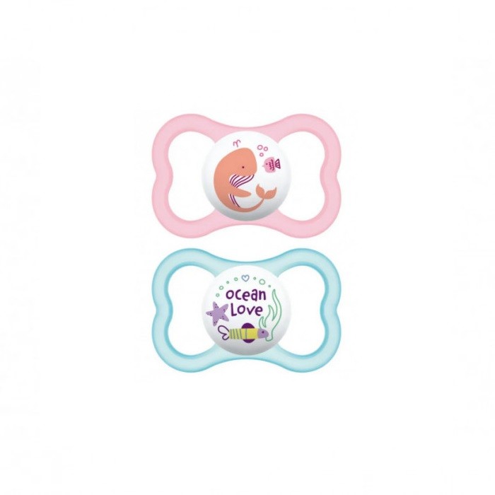 Mam Air Ciuccio succhietto per Bambina 6m+ in silicone Confezione da 2Pz