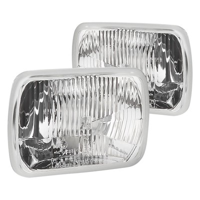 For Ford F-150 78-86 Headlight 7x6'' Rectangular Chrome Vision Plus Factory Style