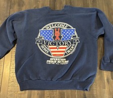 Vintage Tultex Made In USA 1991 Welcome Home Troops Blue Sweatshirt XL