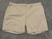 Tommy Hilfiger Khaki Shorts Womens 16 Casual Chino Beige Flat Front Preppy Golf