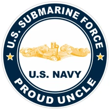 US Submarine Force Proud Uncle Gold Dolphins Bumper Sticker Military Decal 5"